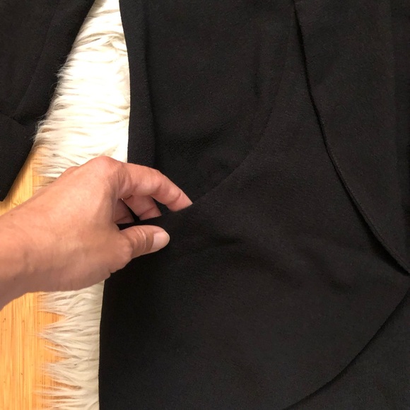 Aritzia Wilfred Chevalier Open-Front 3/4 Sleeves Crepe Black Blazer Jacket 6 - Picture 10 of 14